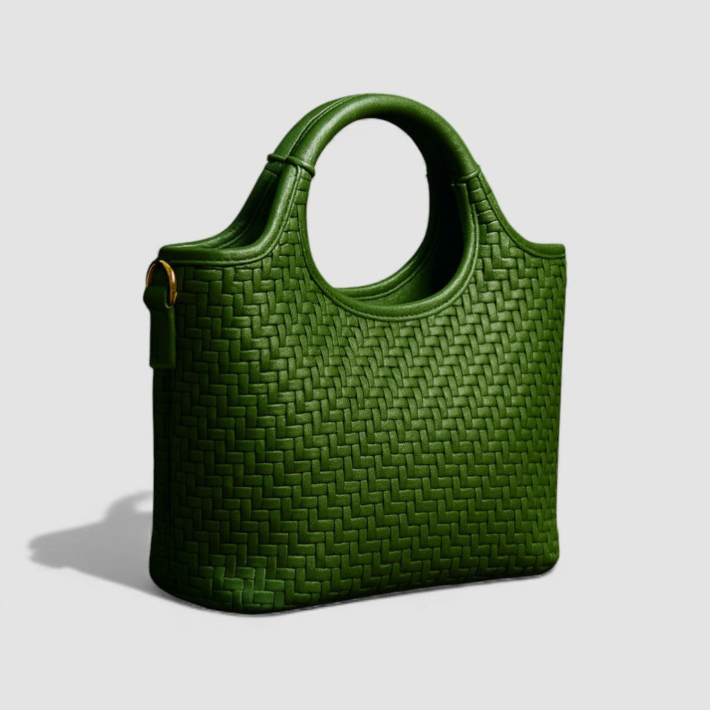 Verdant Weave Handbag in Vegan Leather  - By Qivii