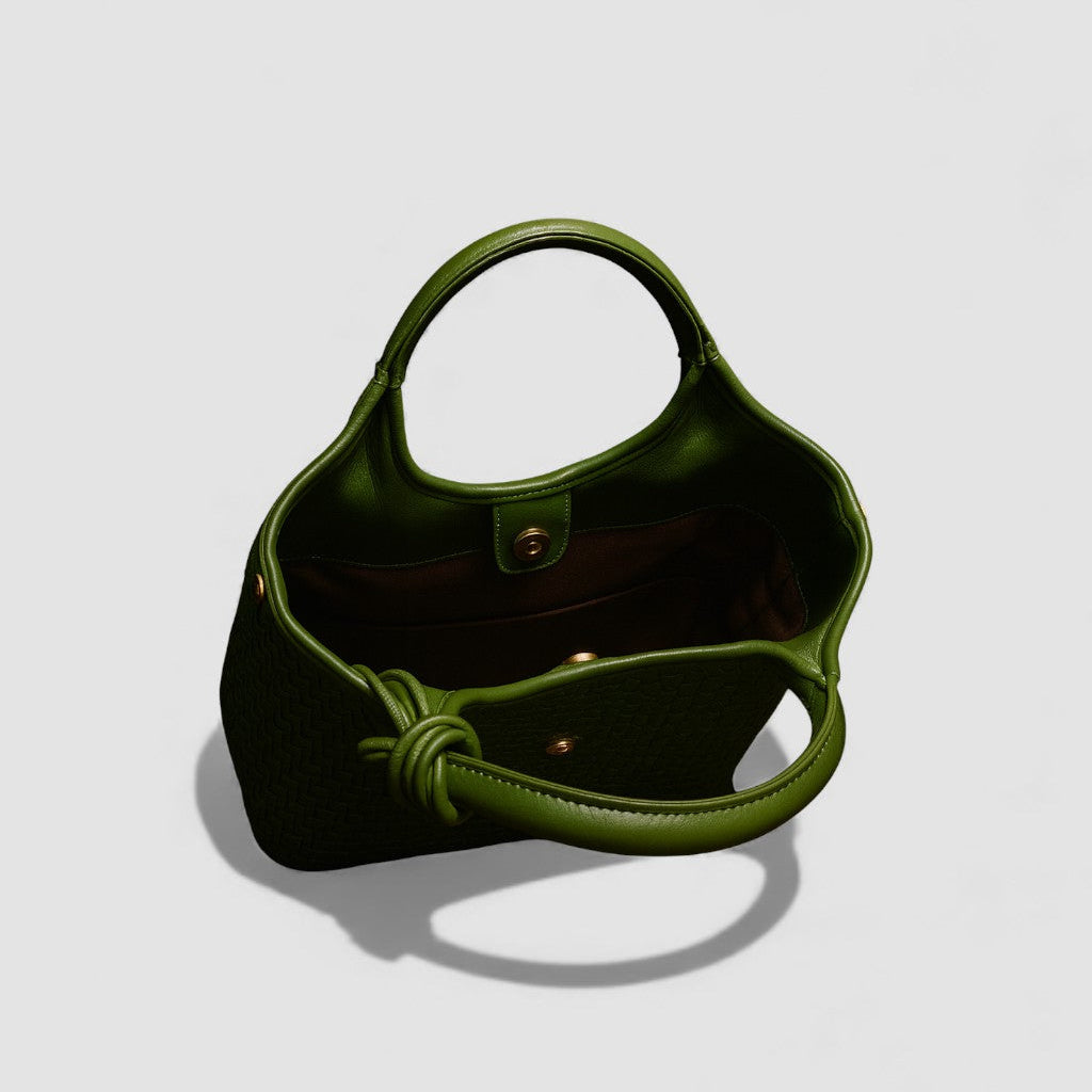 Verdant Weave Handbag in Vegan Leather  - By Qivii