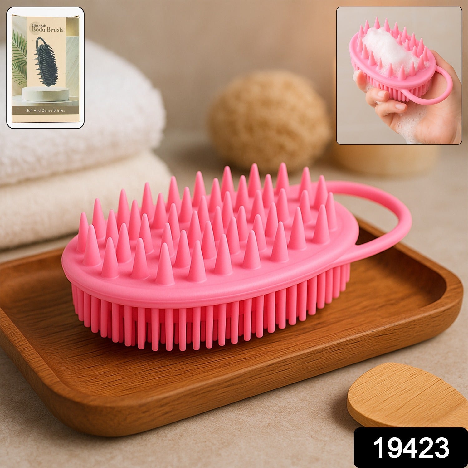 2-in-1 Silicone Soft Bristle Bath Brush
