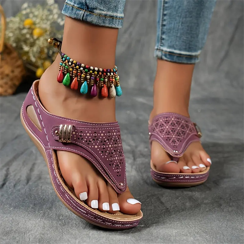Élodie - Keil-Zehensandalen für Dame  - By Qivii