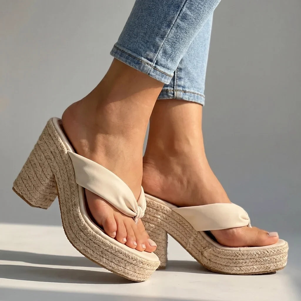 Audrey Rope Platform Sandals  - By Qivii