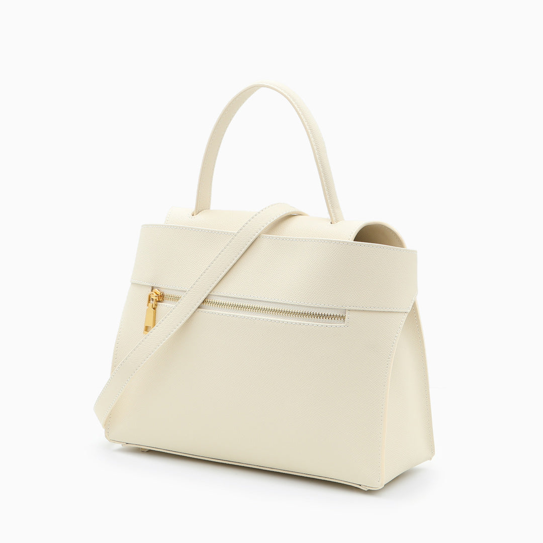 Aurelle Ivory In Pure Leather  - By Qivii