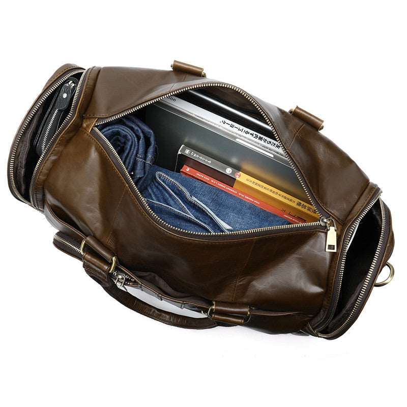 Business Casual Large Luxury  Leather Travel Bag  - By Qivii