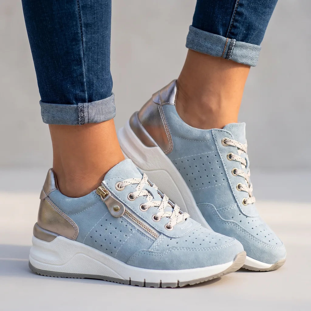 Cleo | Womens Wedge Platform Orthopedic Sneakers  - By Qivii