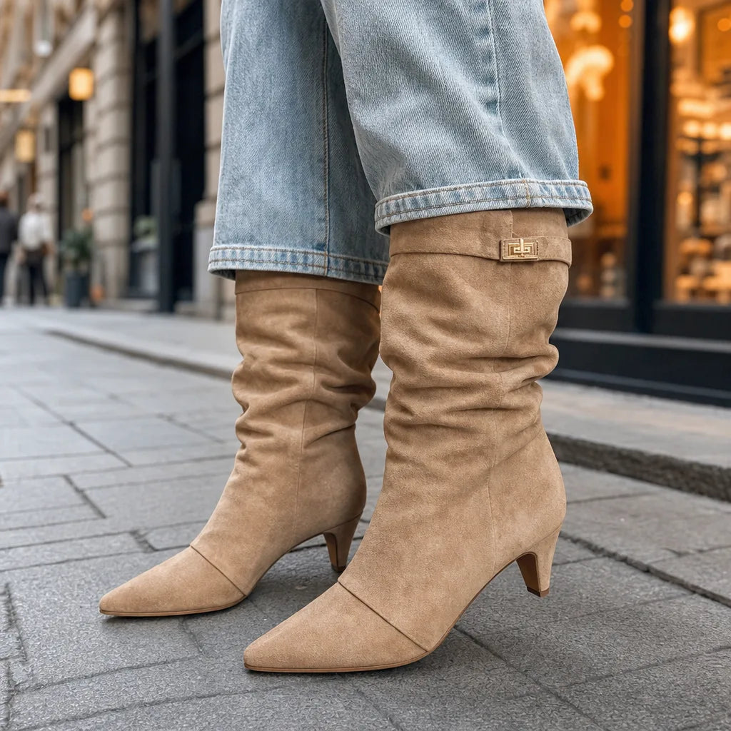 Colette | Womens Fall Brown Boots  - By Qivii