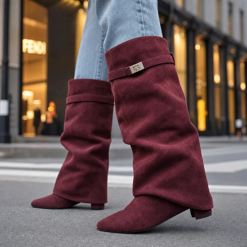 Colette | Womens Fall Brown Boots  - By Qivii