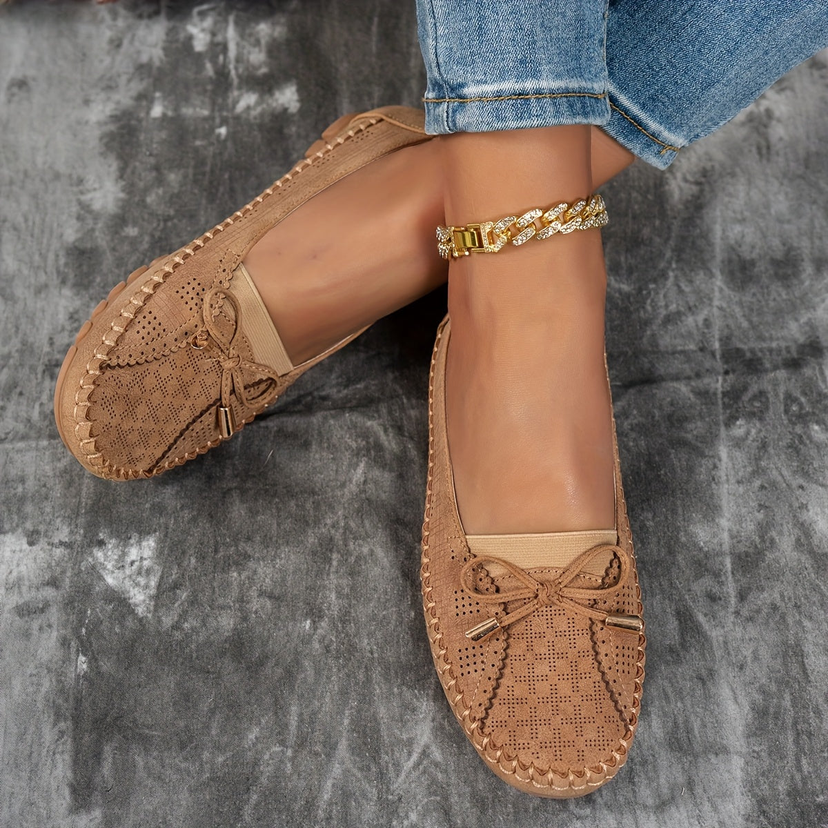 Sabine – Weiche Komfort-Loafer mit zarter Schleife  - By Qivii