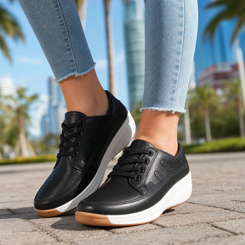 Dakota Lace-Up Sneakers  - By Qivii