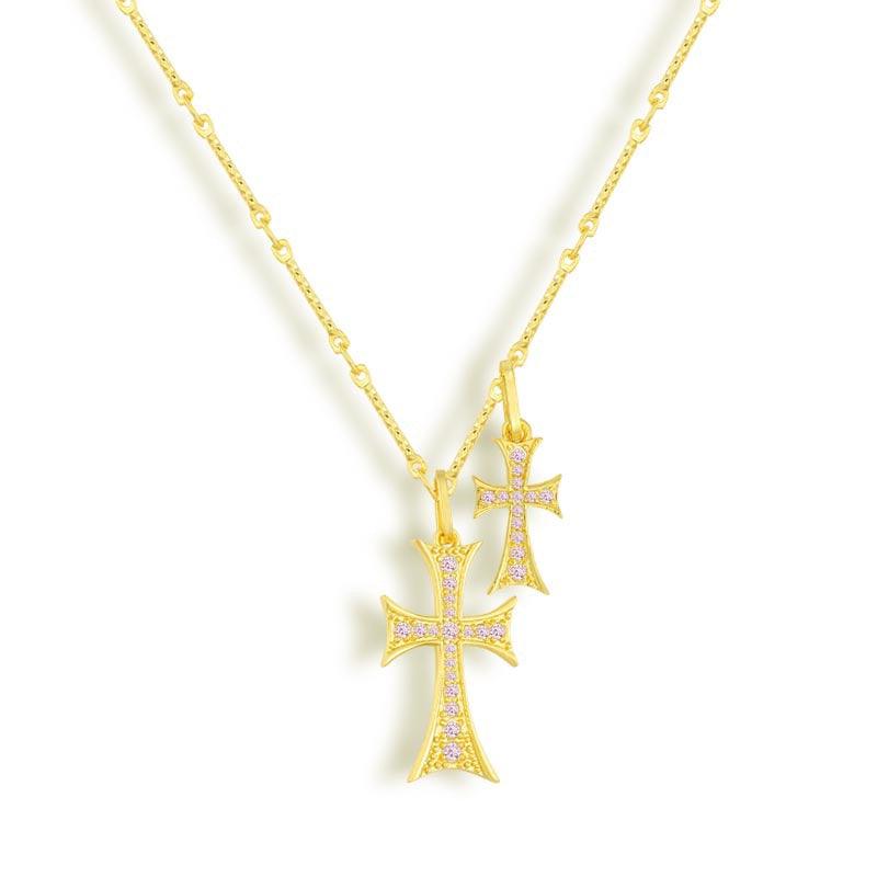 Double Cross Me Necklace | By Qivii