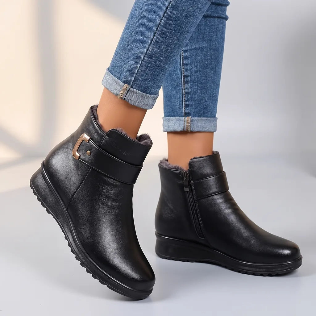 Eloise | Womens Fall Leather Ankle Boots  - By Qivii