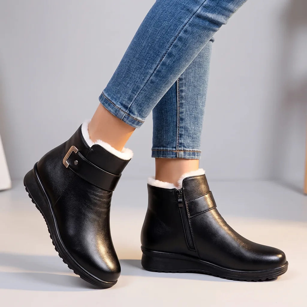 Eloise | Womens Fall Leather Ankle Boots  - By Qivii