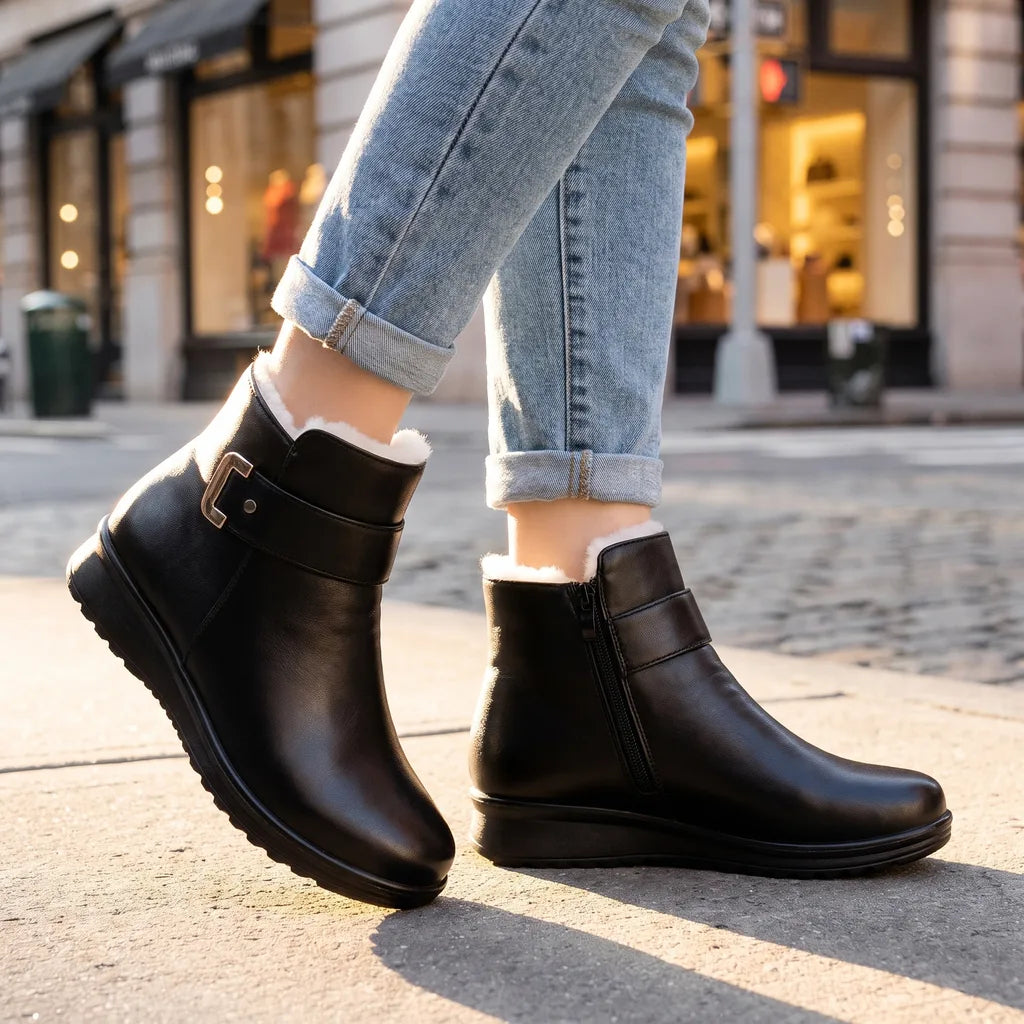 Eloise | Womens Fall Leather Ankle Boots  - By Qivii