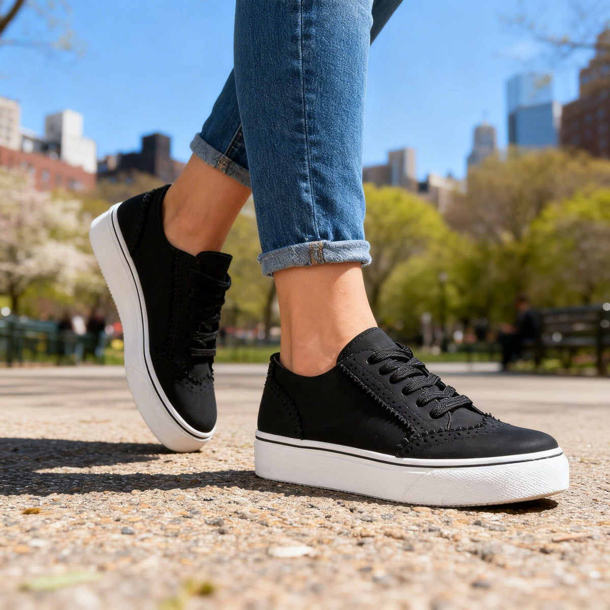 Lillian Brogue Sneakers  - By Qivii