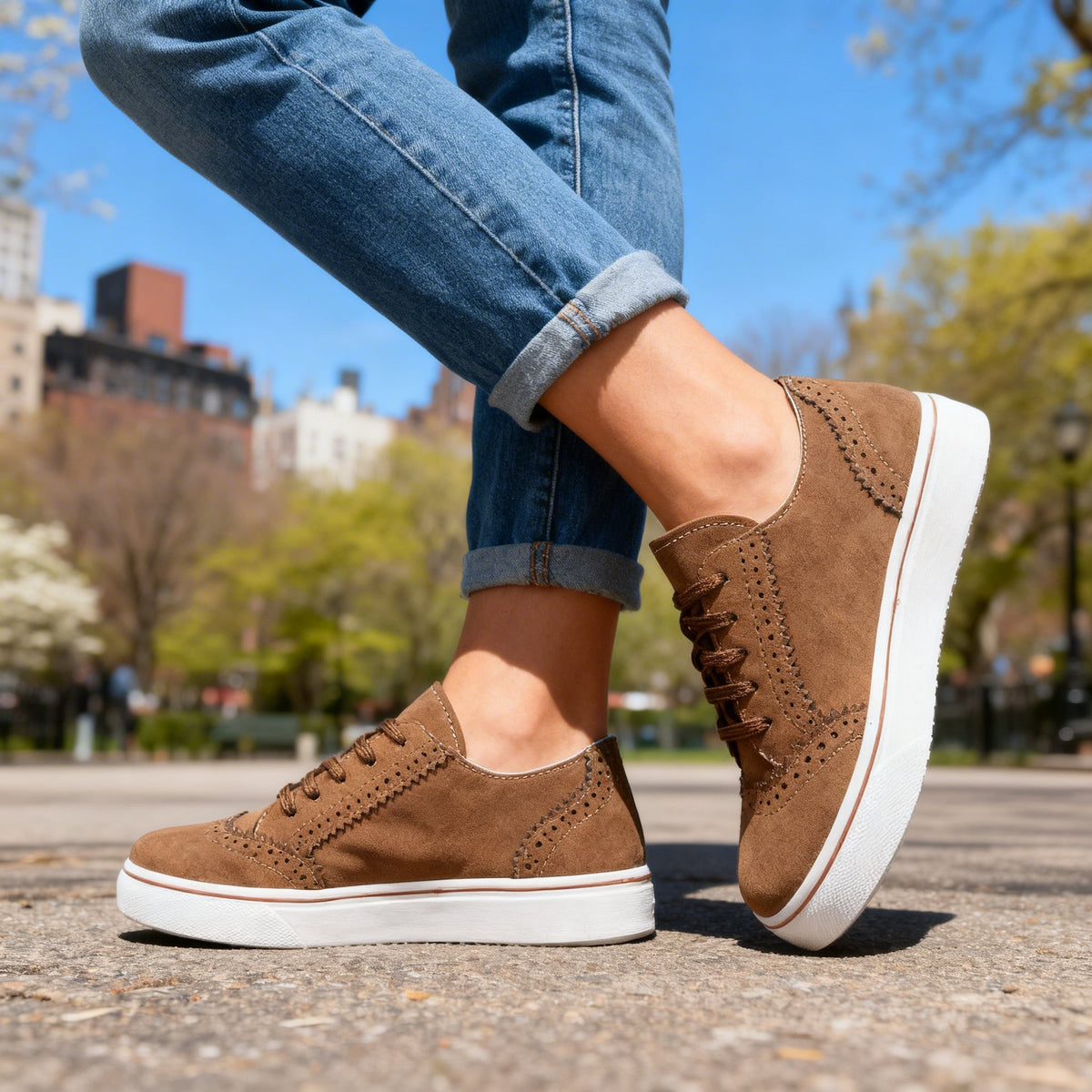 Lillian Brogue Sneakers  - By Qivii