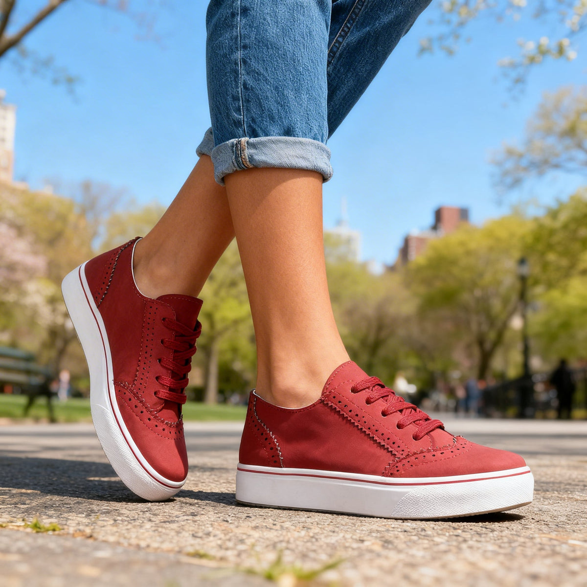 Lillian Brogue Sneakers  - By Qivii