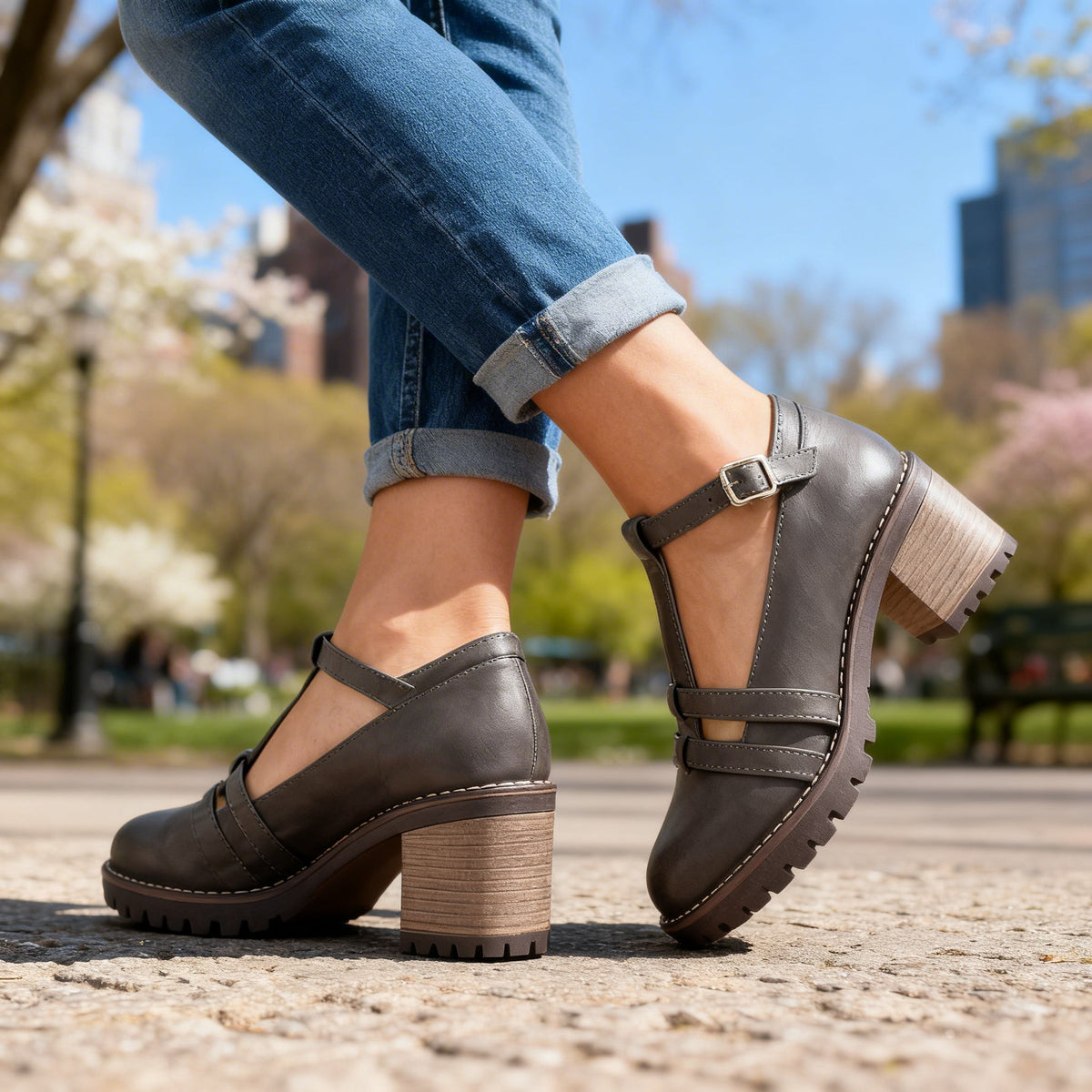 Bonnie T-Strap Loafers  - By Qivii