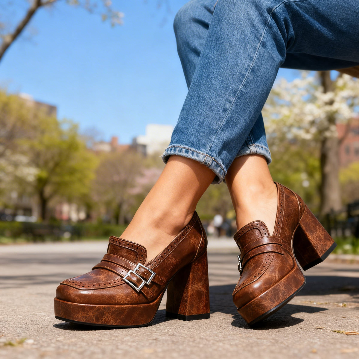 Adriana Brogue Loafers  - By Qivii