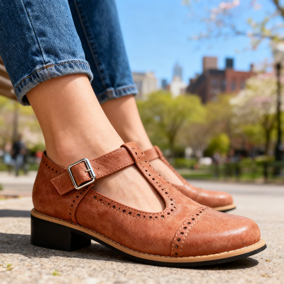 Annie Lou Brogue Loafers  - By Qivii
