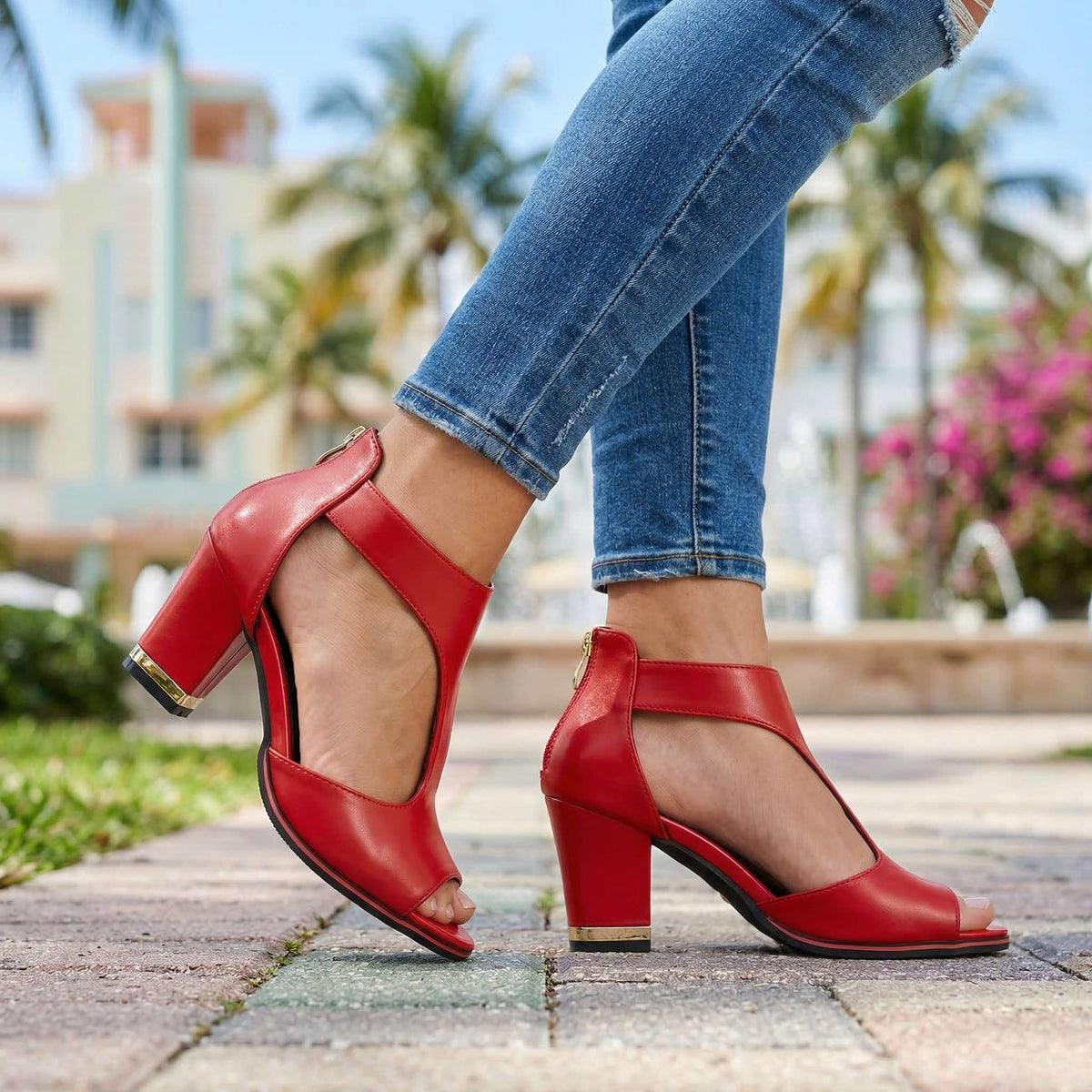 Angelina Open Toe Heels  - By Qivii