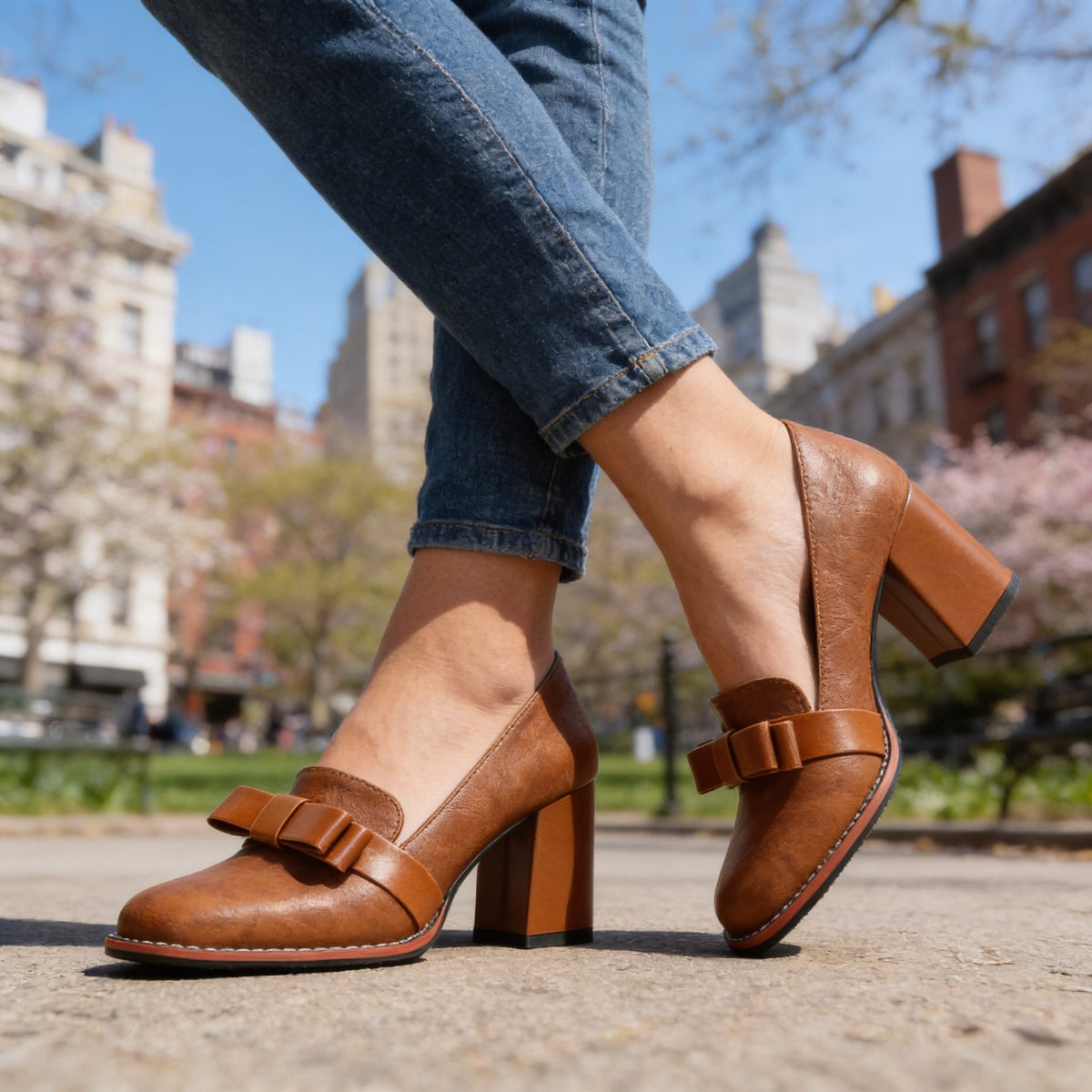 Abigail Bow Strap Loafers  - By Qivii
