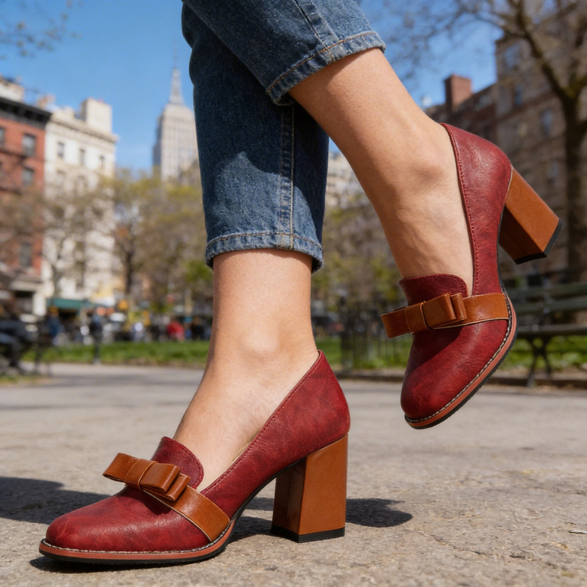 Abigail Bow Strap Loafers  - By Qivii