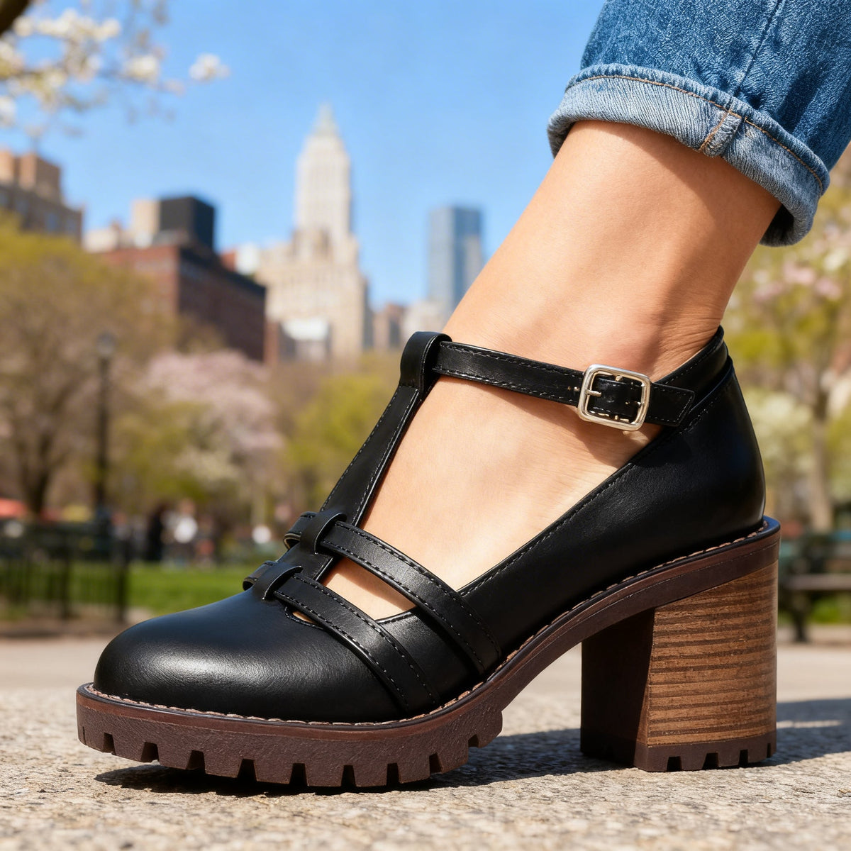 Bonnie T-Strap Loafers  - By Qivii