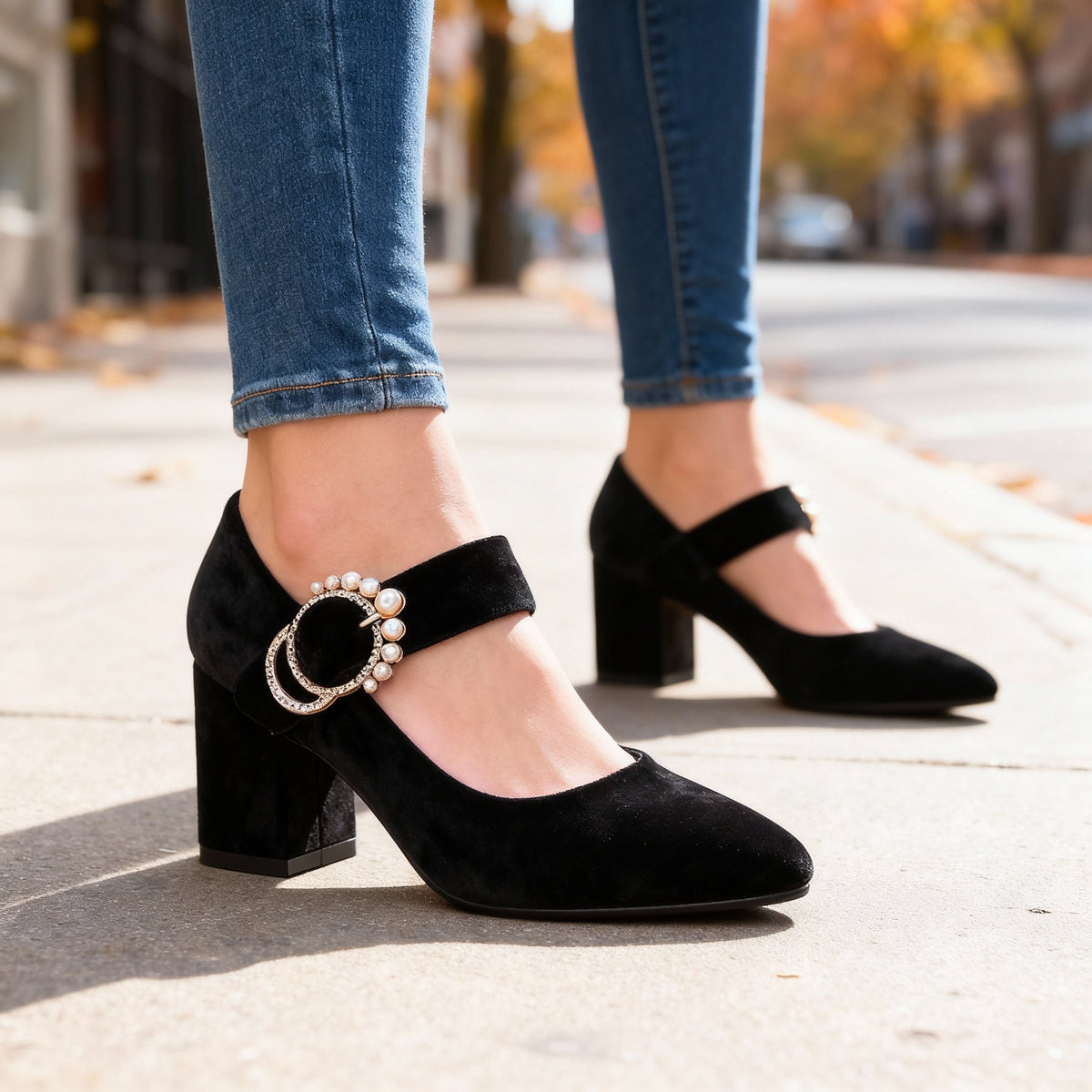Clarissa Velvet Heels  - By Qivii