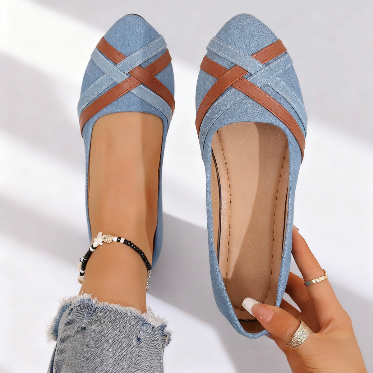 Tessa Canvas Soft Flats  - By Qivii