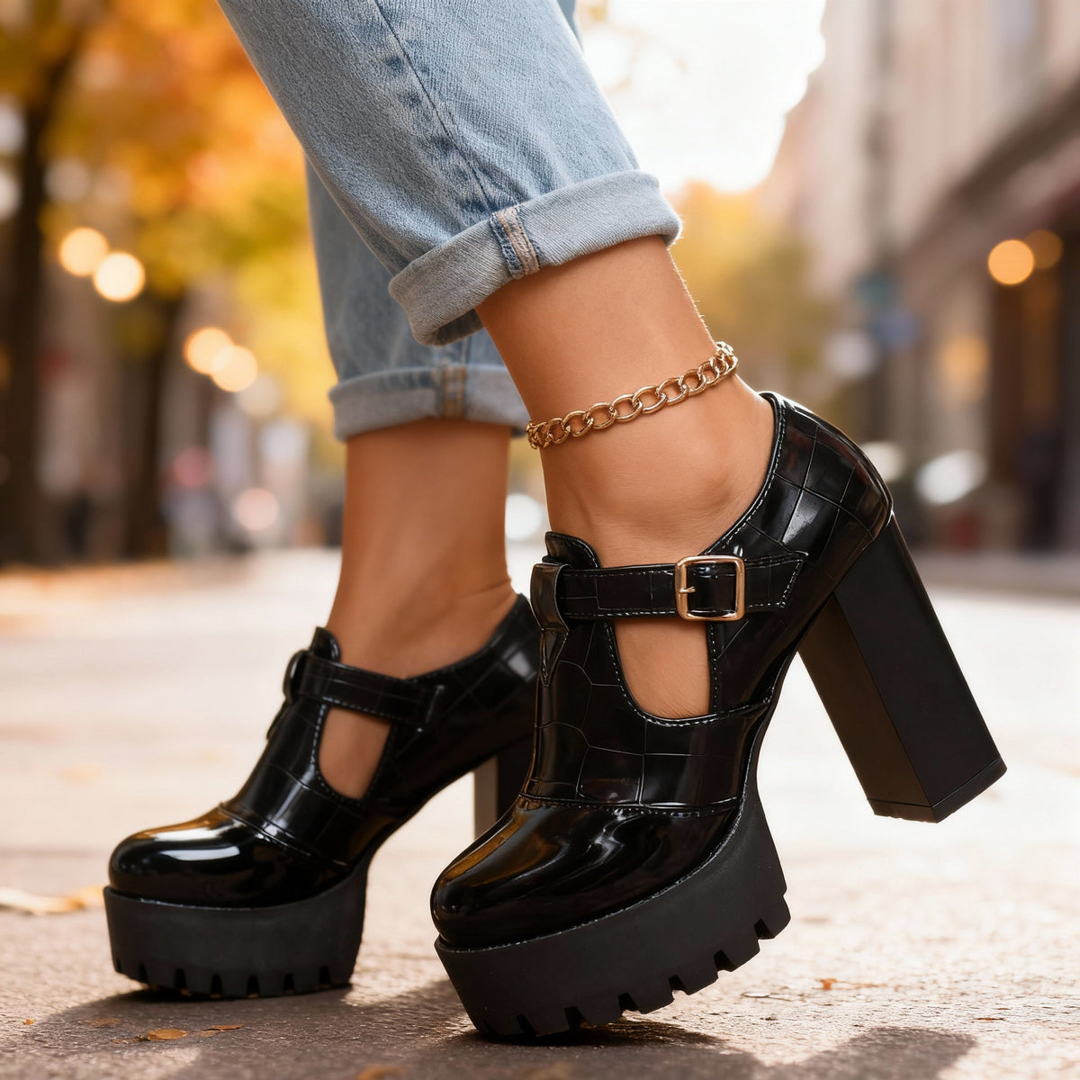 Andrea Block Heels  - By Qivii