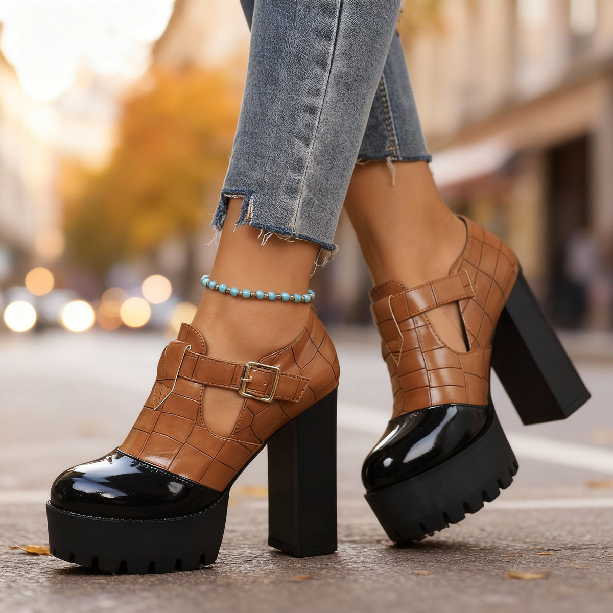 Andrea Block Heels  - By Qivii