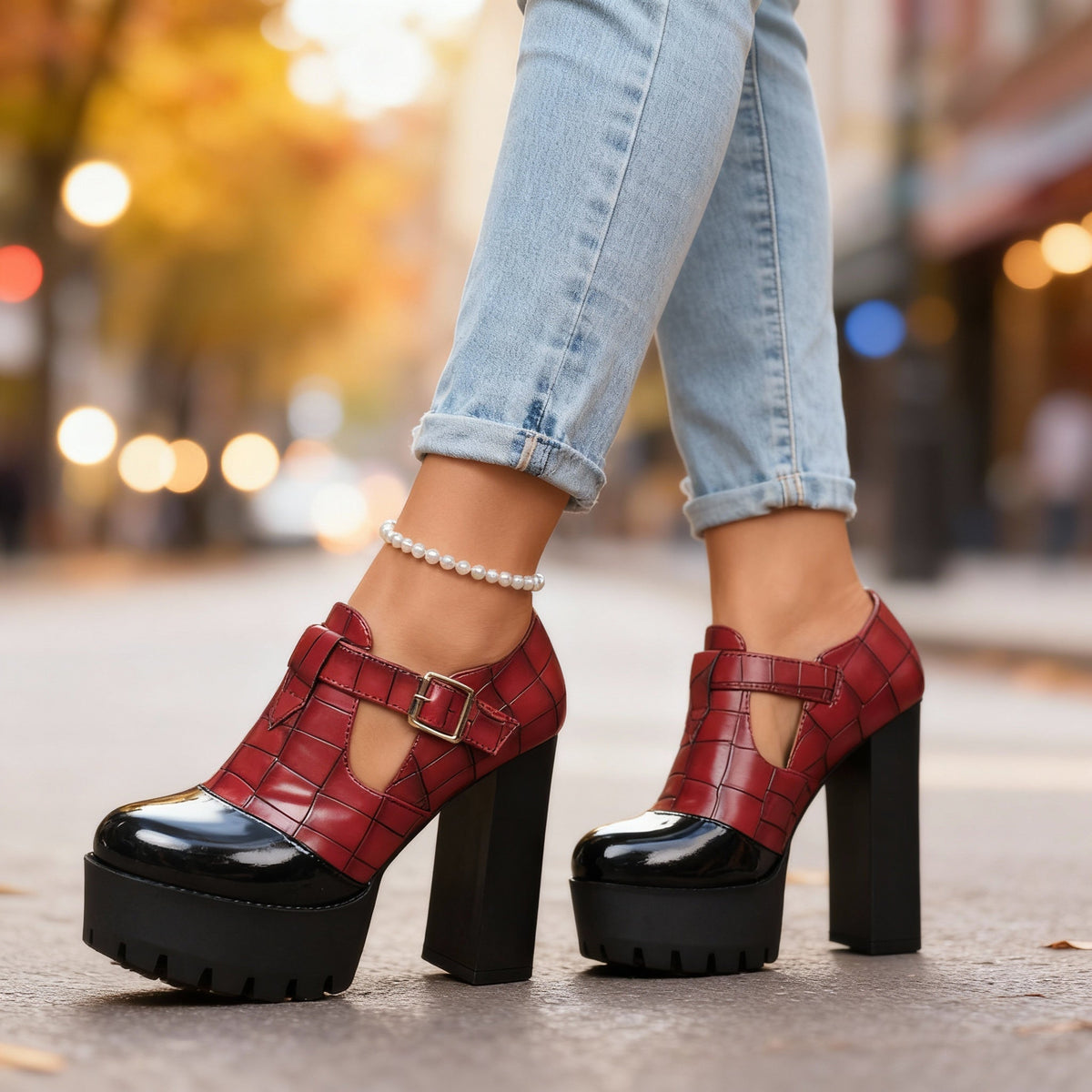 Andrea Block Heels  - By Qivii