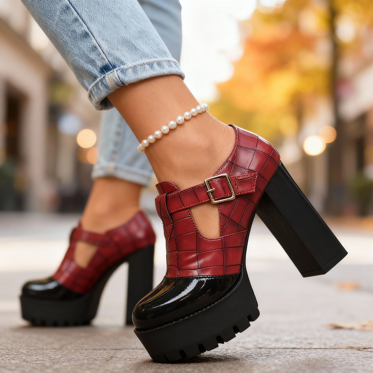 Andrea Block Heels  - By Qivii