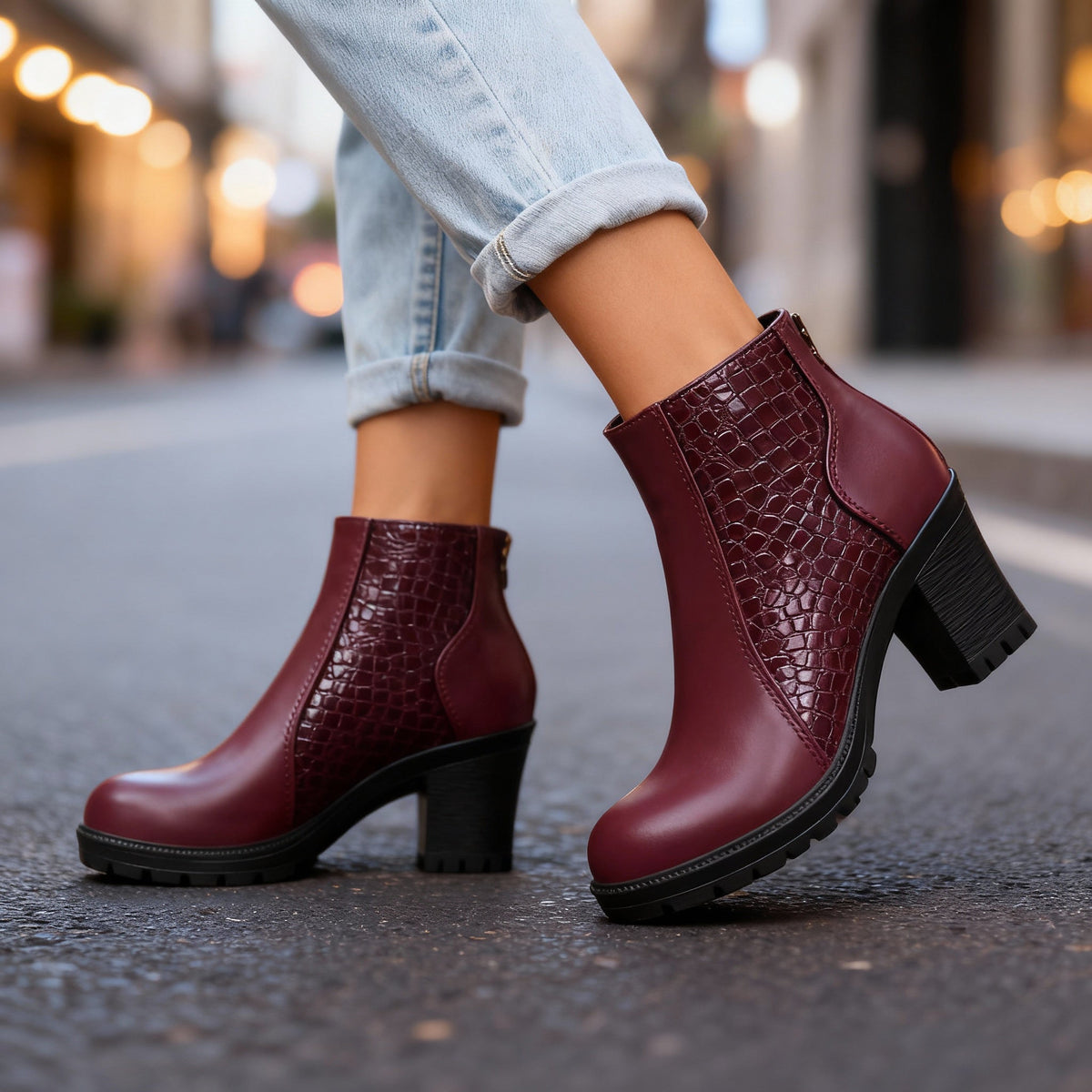 Chelsea | Women's Fall Croc Ankle Boots  - By Qivii
