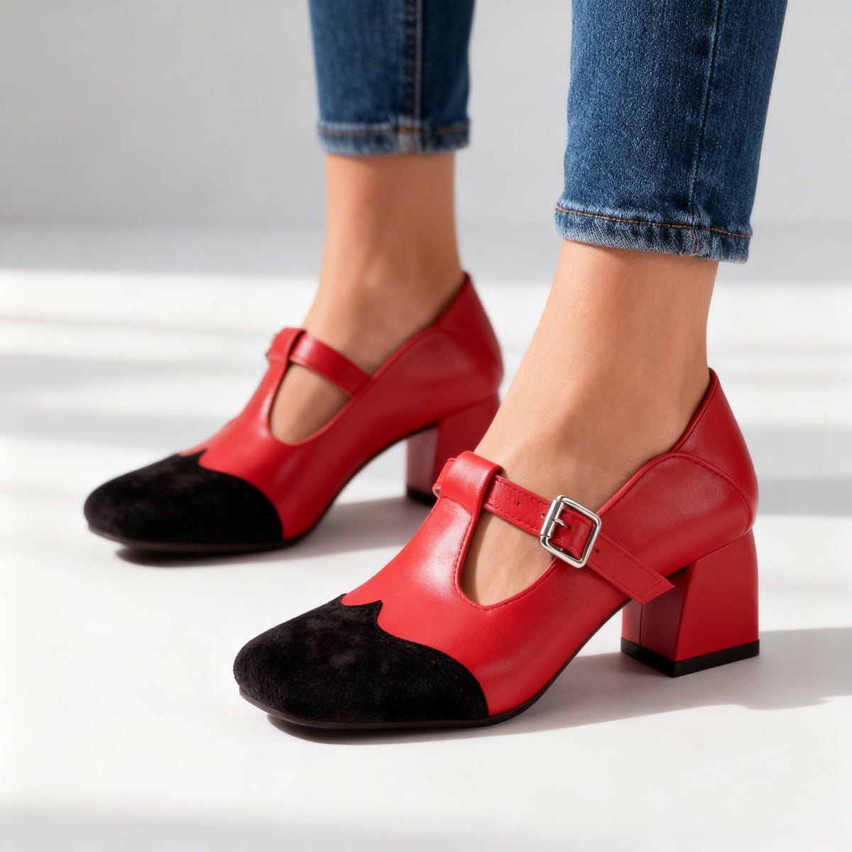 Rosalyn T-Strap Loafers  - By Qivii