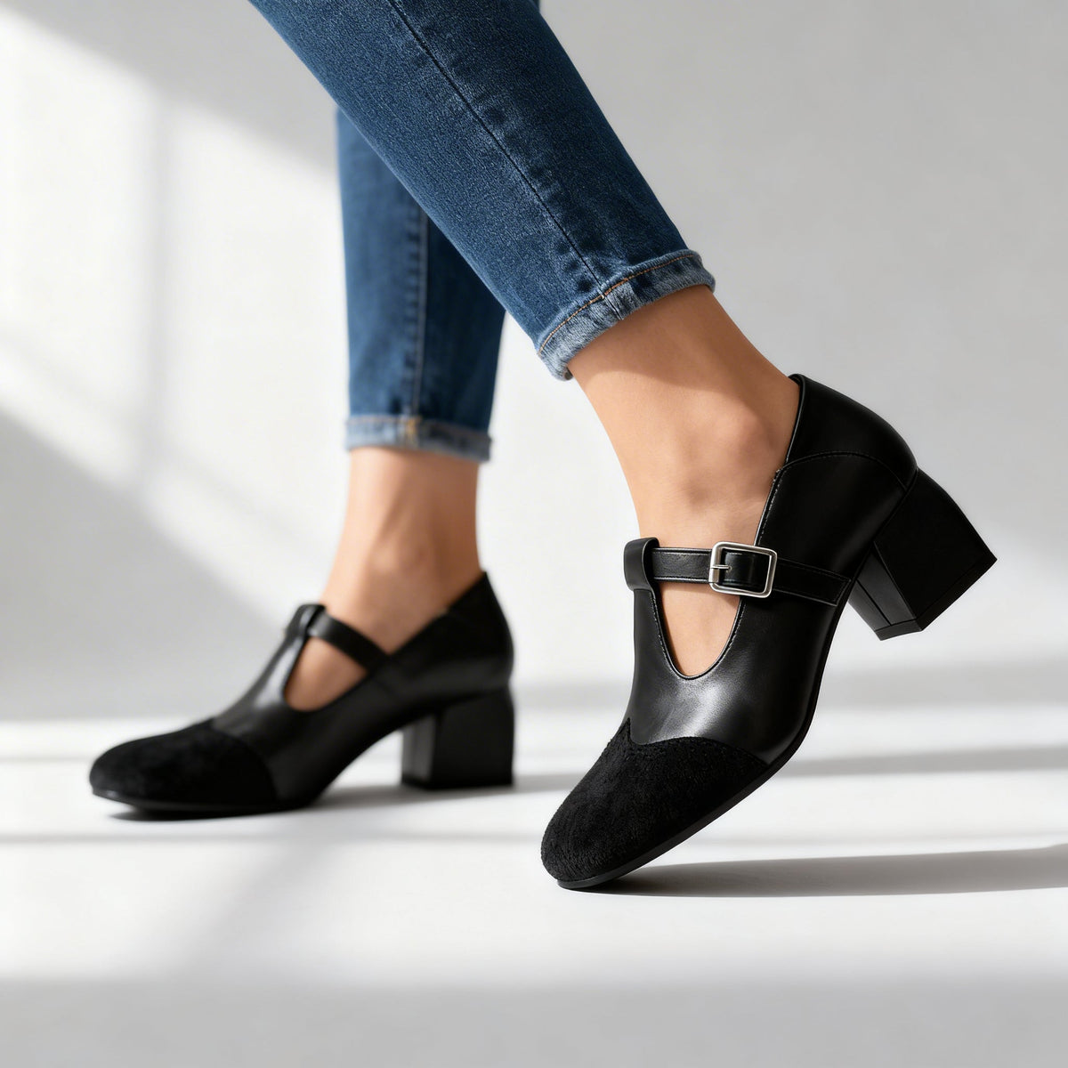 Rosalyn T-Strap Loafers  - By Qivii