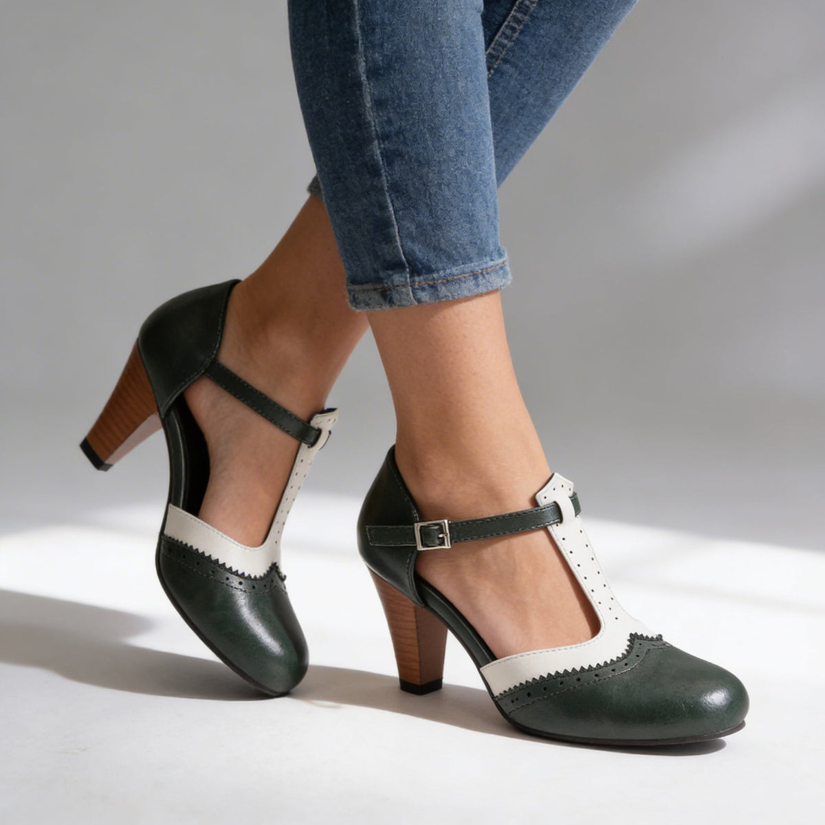 Isabella Brogue Pumps  - By Qivii