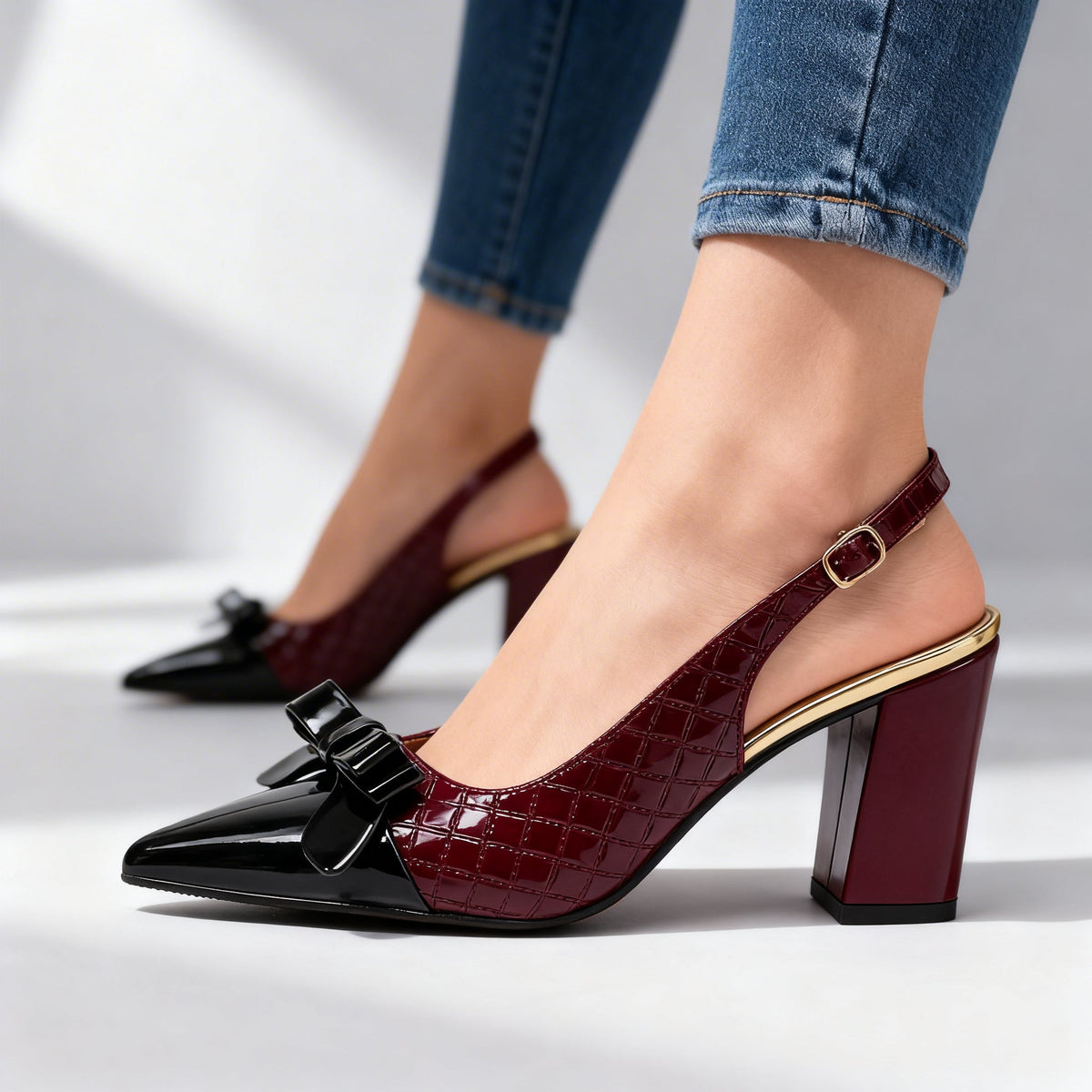 Kristine Bow-Tie Spring Heels  - By Qivii