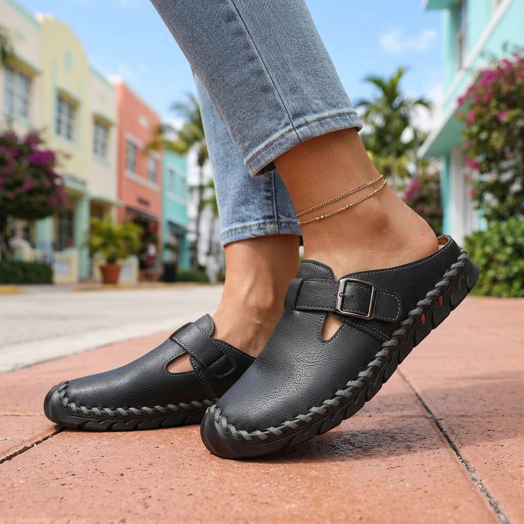 Jane Buckle Clogs  - By Qivii