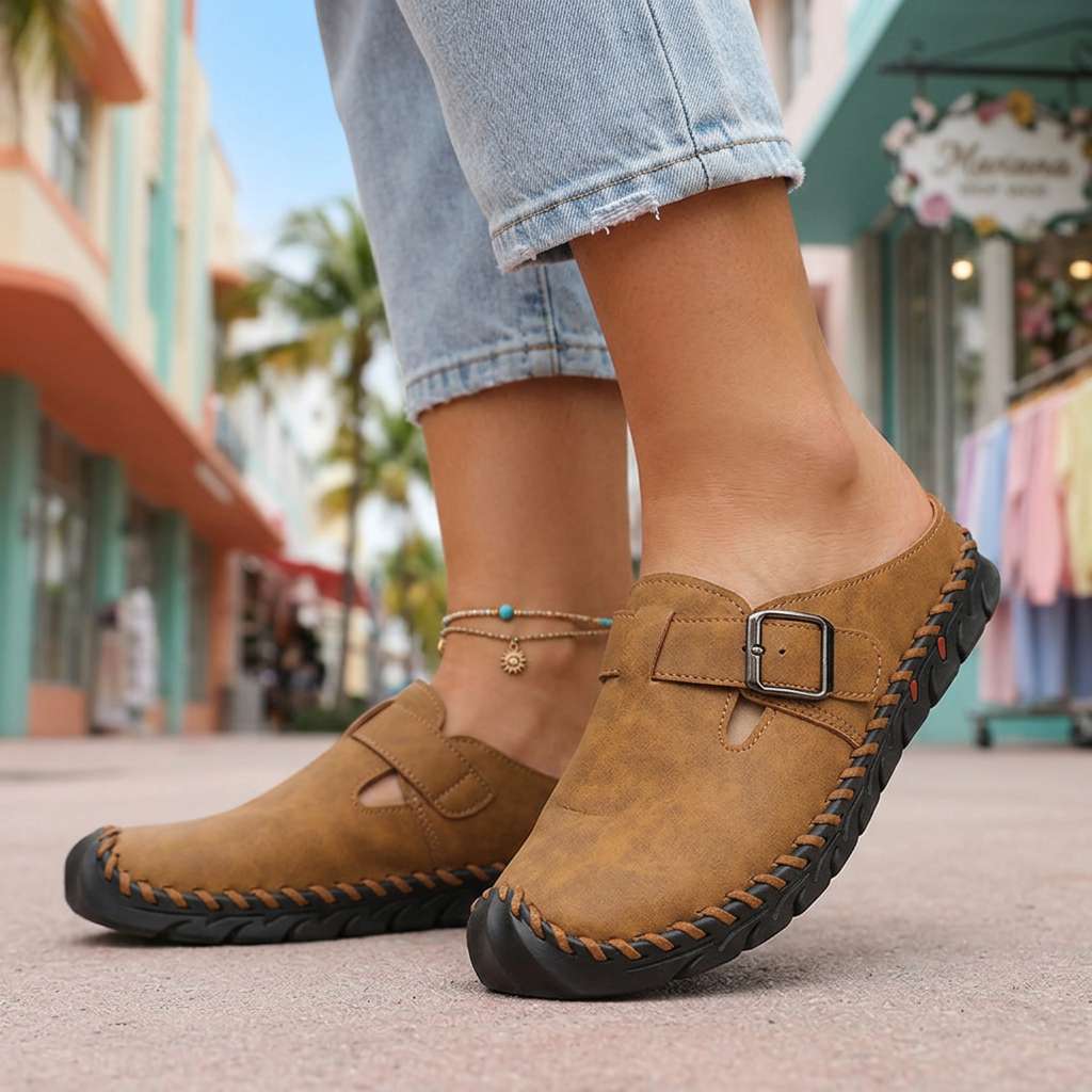 Jane Buckle Clogs  - By Qivii