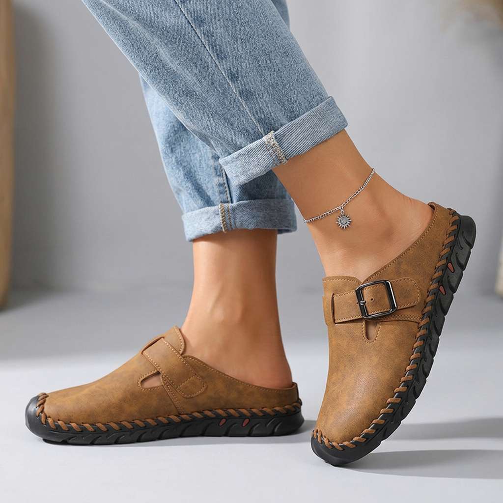 Jane Buckle Clogs  - By Qivii