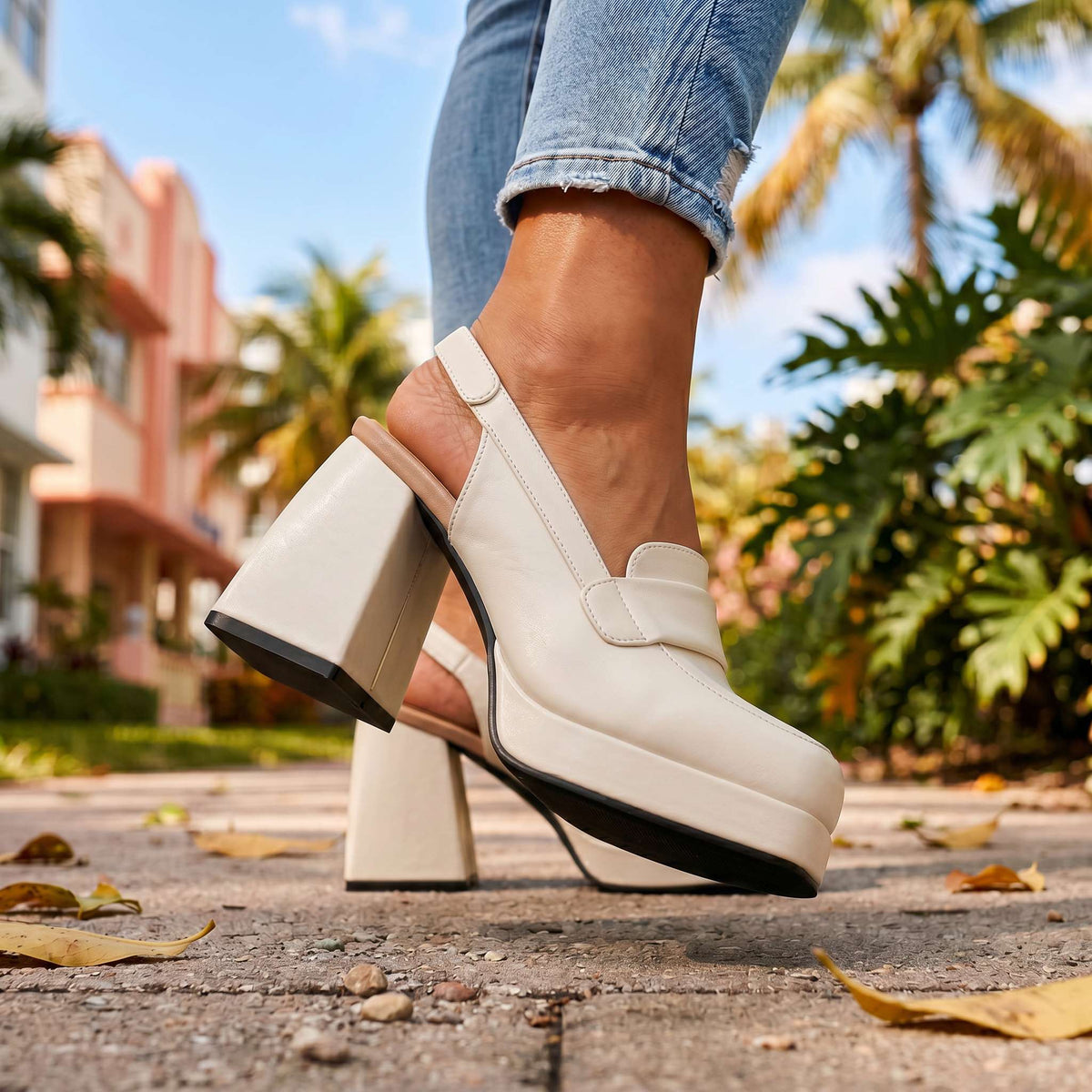 Alicia Slingback Heels  - By Qivii