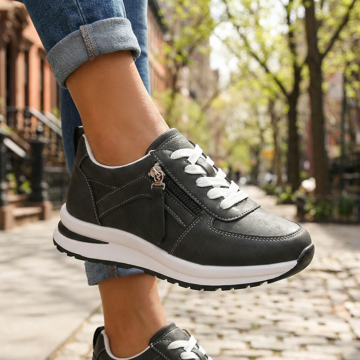 Kelly Comfort Wedge Sneakers  - By Qivii