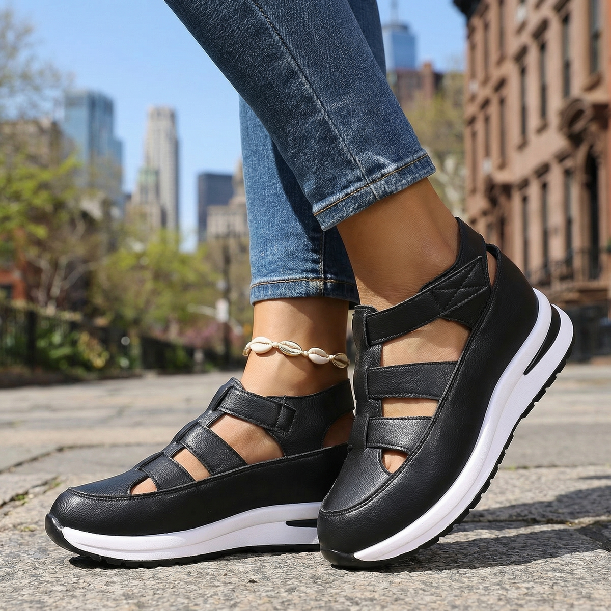 Celia Wedge Sandals  - By Qivii