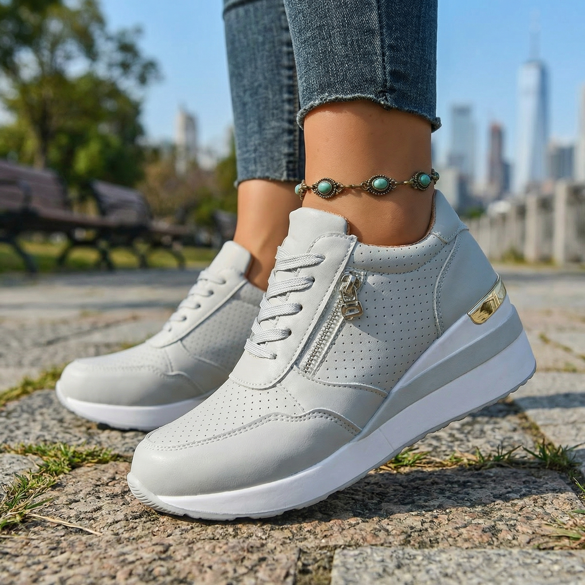 Elara Wedge Sneakers  - By Qivii