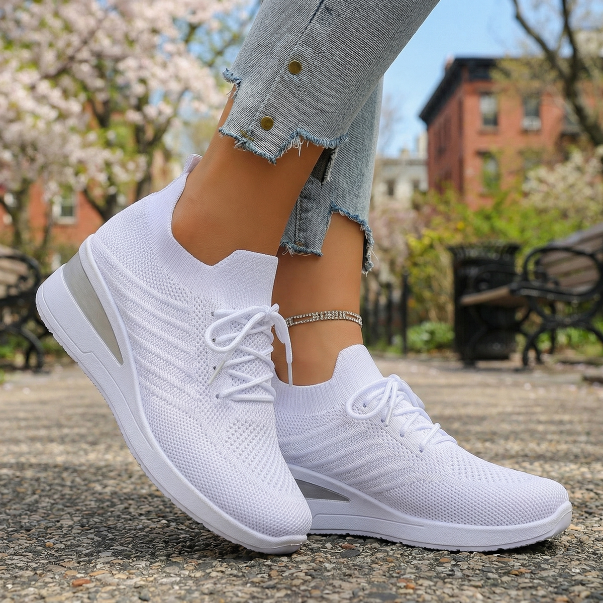 Nerina Knit Sneakers  - By Qivii