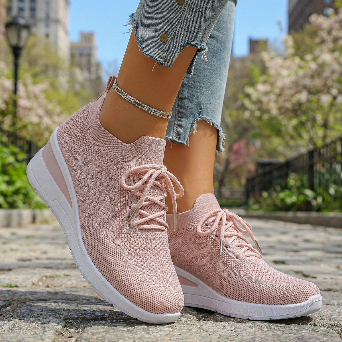 Nerina Knit Sneakers  - By Qivii