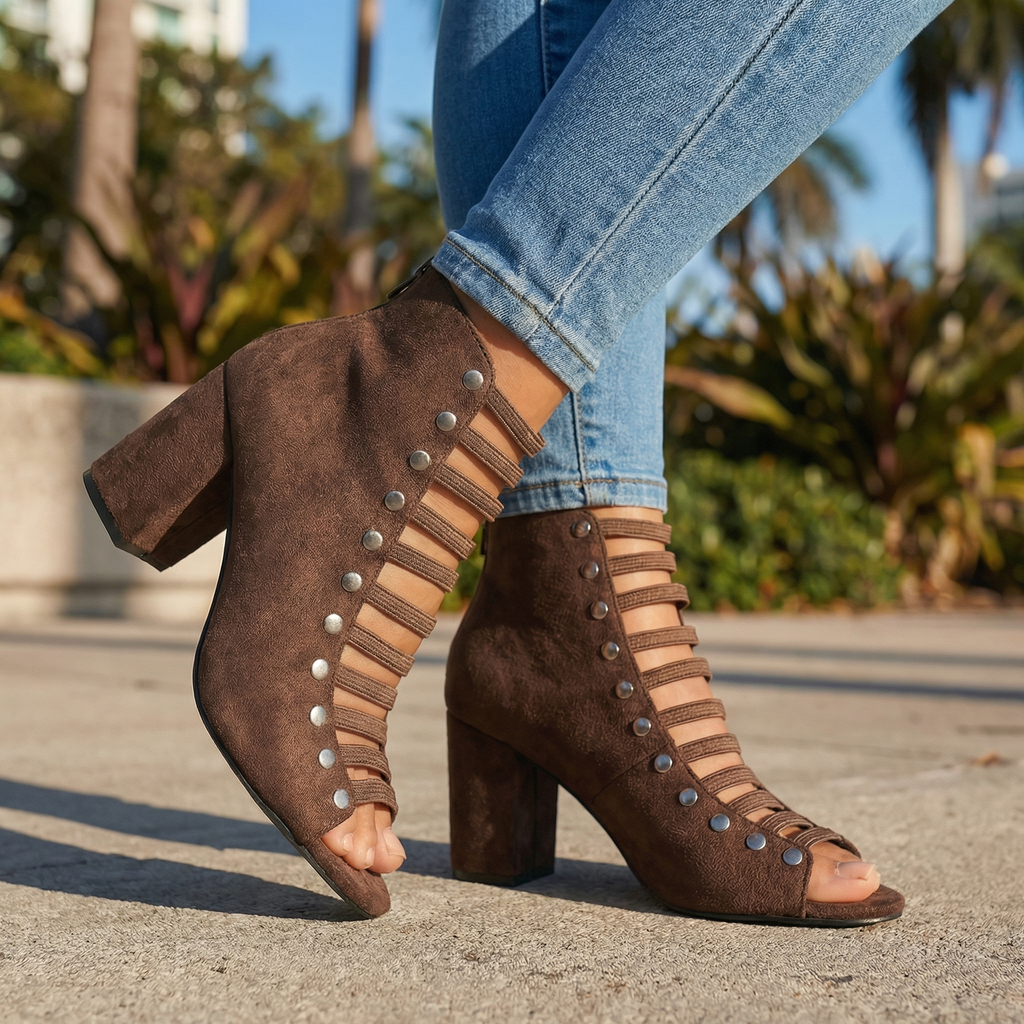 Felicity Open Toe Heels  - By Qivii