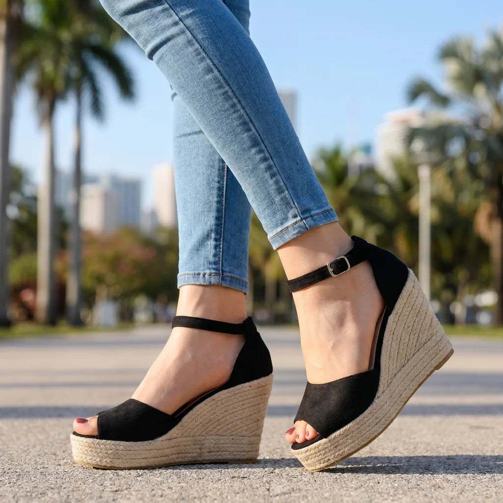 Harlow Wedge Sandals  - By Qivii