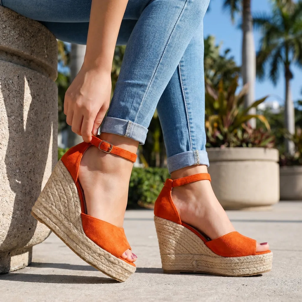 Harlow Wedge Sandals  - By Qivii