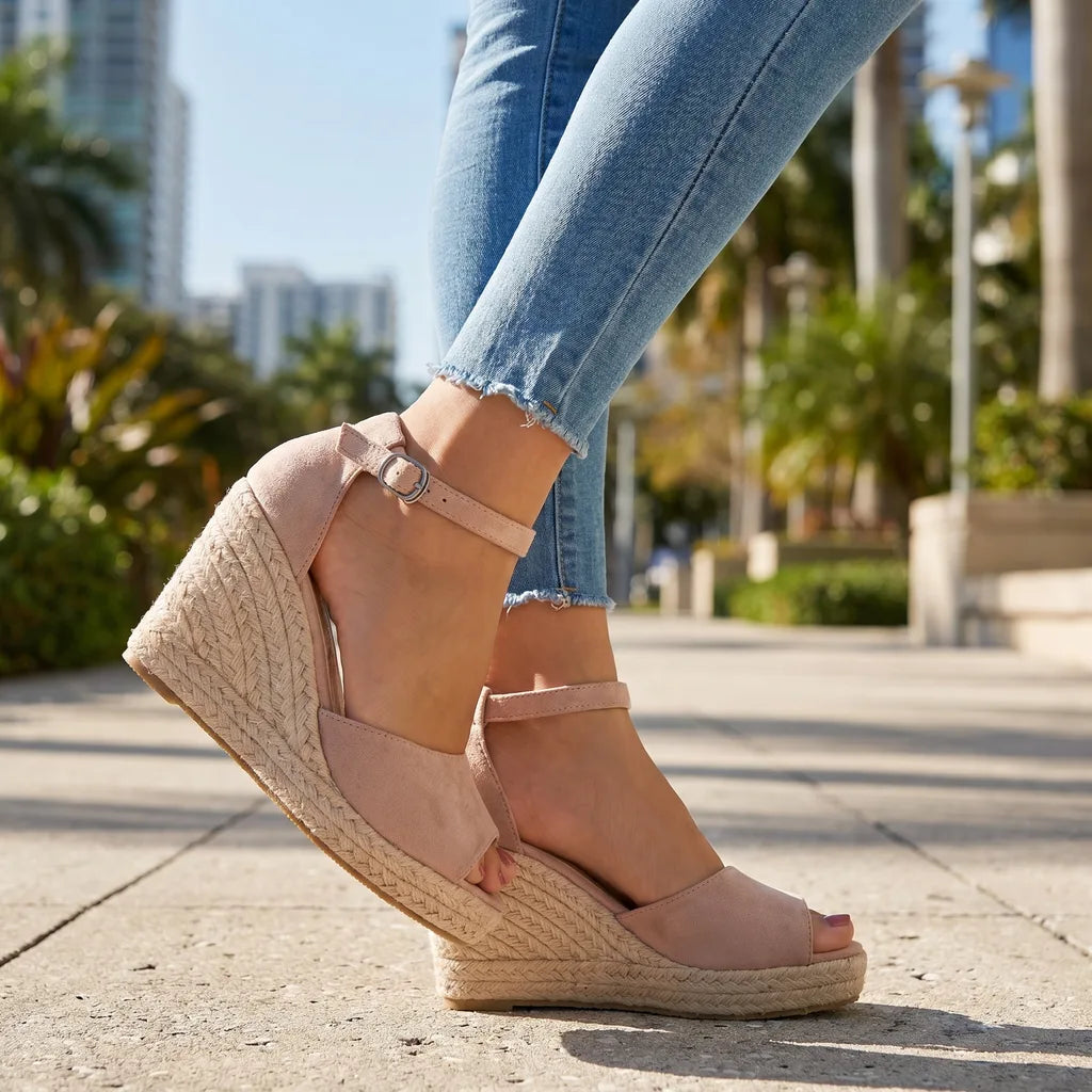 Harlow Wedge Sandals  - By Qivii